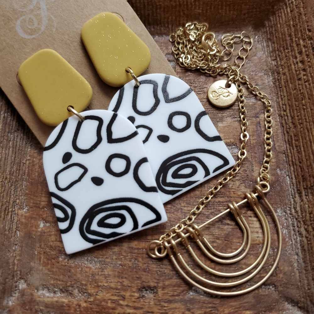 Marisol Earrings + Golden Beam Necklace